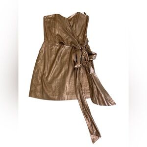 French Connection Bronze Strapless Dress SZ 0
